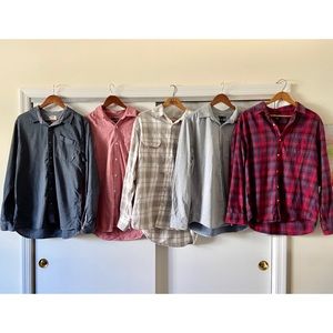 5 men’s button down flannel shirts $129 originally